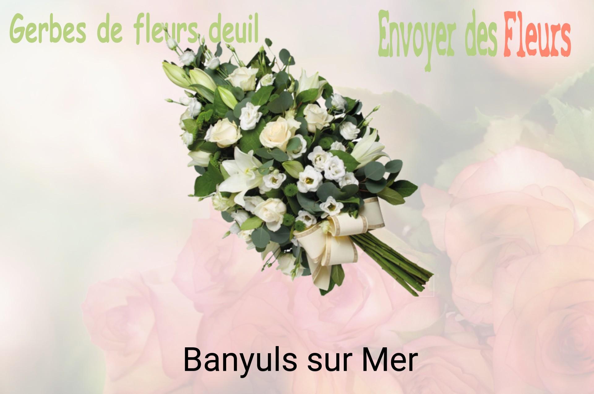 Gerbe de fleurs de deuil livrée à Banyuls-sur-Mer